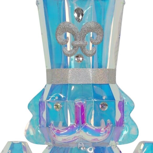 6 Ft Prismatic Nutcracker Toy Soldier Iridescent Christmas Yard Sculpture Decor - Picture 5 of 7